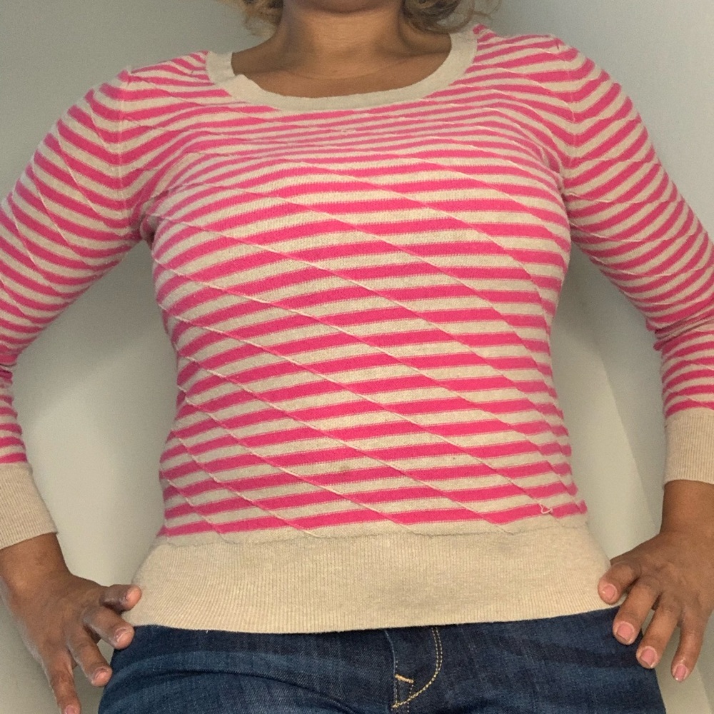 Pink and Tan GAP sweater.